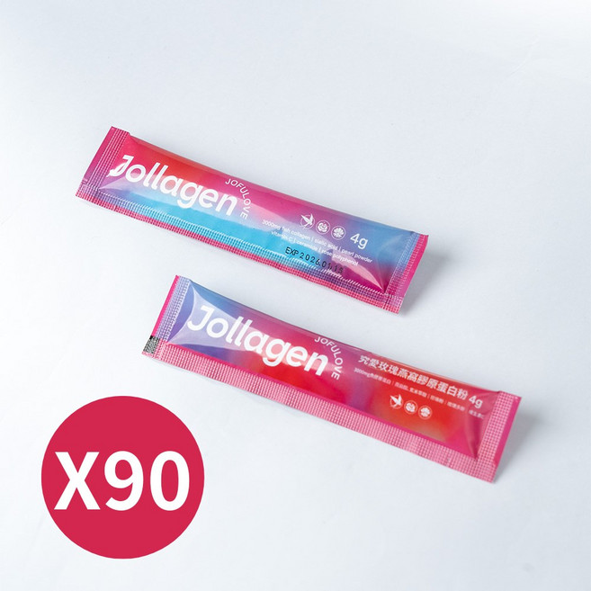 JOFULOVE Jollagen 玫瑰燕窩膠原蛋白粉, 1個, 90包（見效組），便宜270元