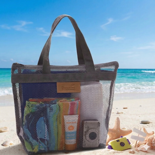 온세아 다용도 메쉬 비치백 수영장 물놀이, 네이비