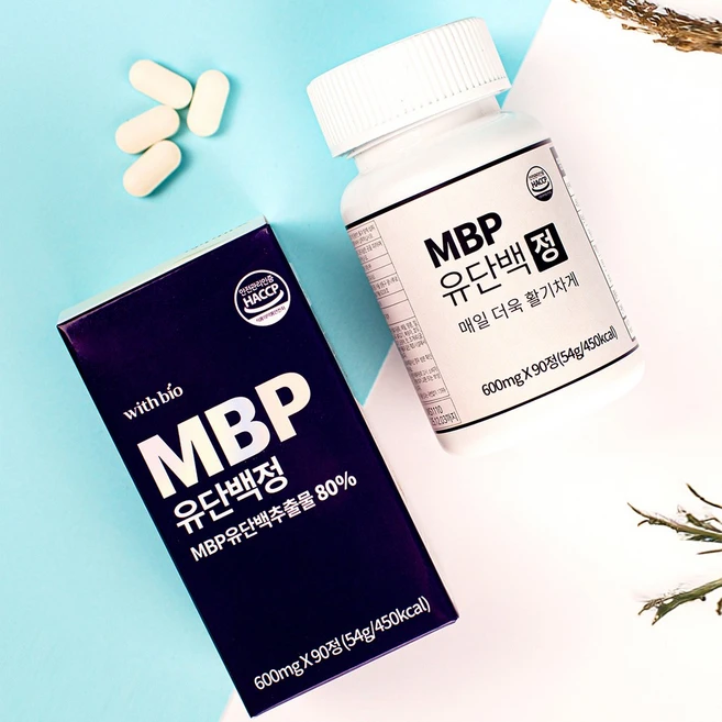 위드바이오 MBP 유단백정 600mg (초록잎홍합추출물 우슬추출분말 혼합유산균), 1개, 90정 - 쿠팡