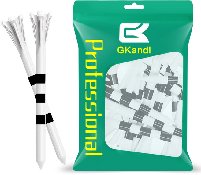 지칸디 플라이 롱티 눈금표시 플라스틱 골프티 티꽂이 30p, 화이트, 1세트