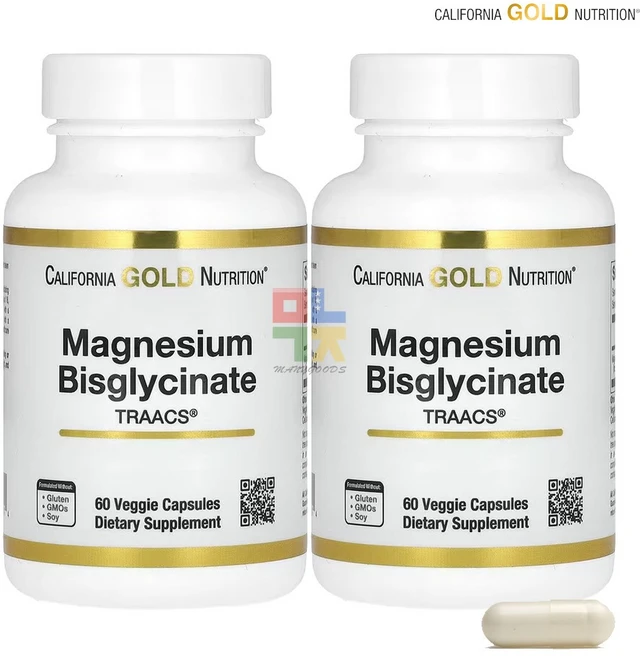캘리포니아골드뉴트리션 마그네슘 비스글리시네이트 알비온 TRAACS 100mg 60정 2개 - 쿠팡