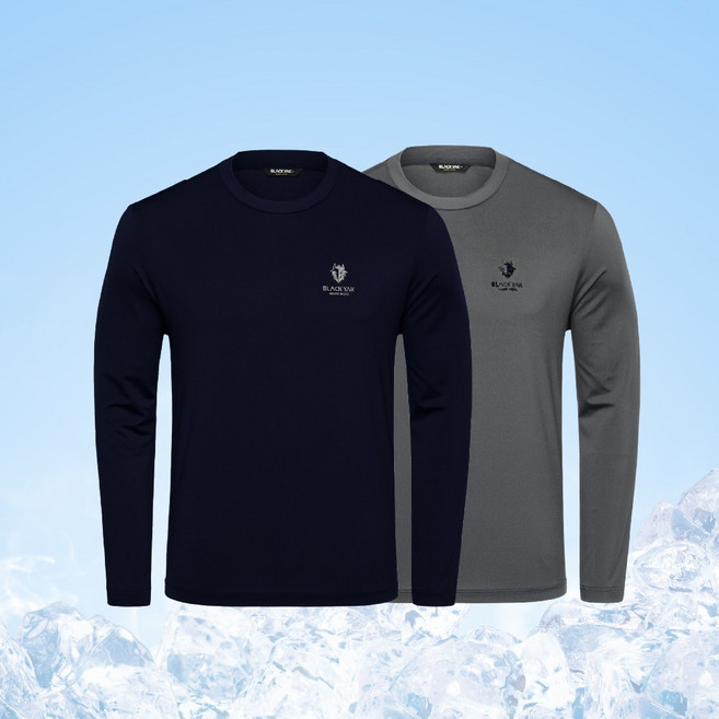 블랙야크 남녀공용 긴팔 라운드 티셔츠 사계절 흡습속건 신축성 등산
