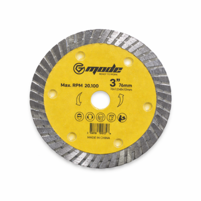 3인치 타일날 터보날 외경 76mm 내경 10mm 1.2T 자기타일 도기타일 폴리싱 포세린, 1개