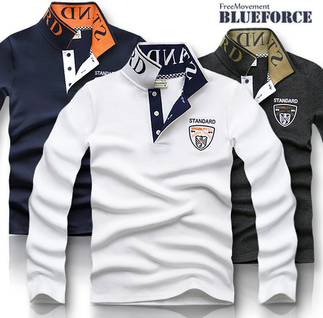 블루포스 빌리티 긴팔카라티 베이직 배색 남자 티셔츠 남성 봄 가을 골프티 단체티 남녀공용 커플티 [국내생산]