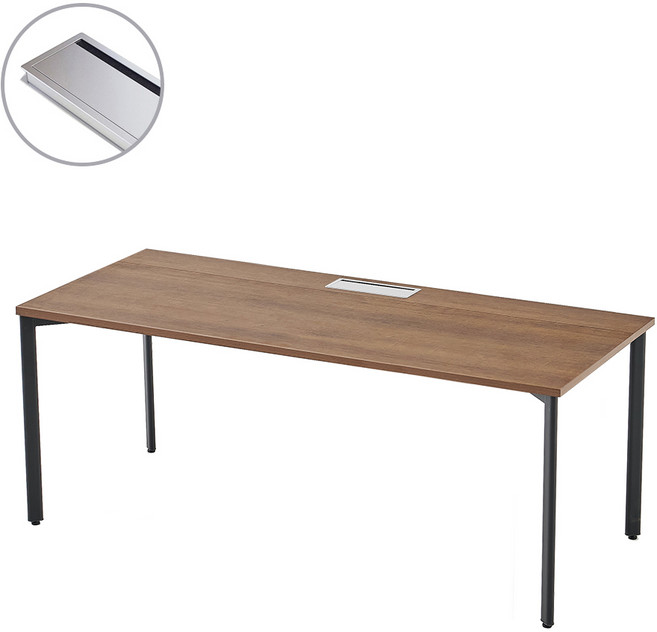 [퍼니럭스리빙]인디고 전선캡 일자형책상 1800 - 오크다리블랙, 단품