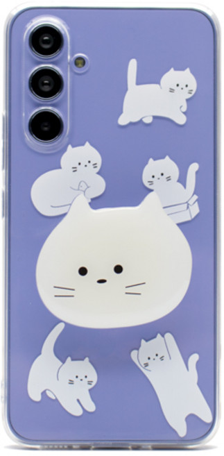 폰플리 캐릭터 톡홀더 투명 휴대폰 케이스