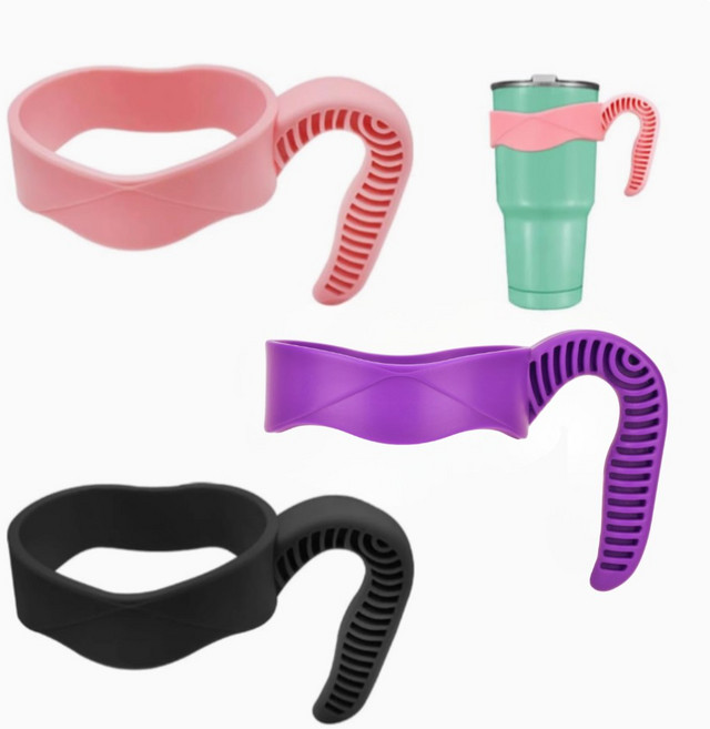 1+1 헬스와미 3종 색상 편리한 핸들 컵홀더 텀블러 손잡이, 1세트, 블랙대형