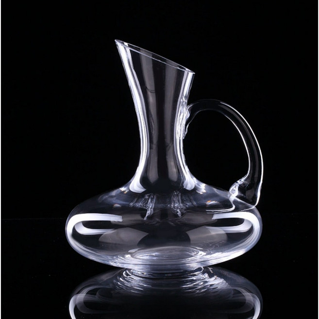 baer 凹耳紅酒醒酒器 1350ml 水晶玻璃 無鉛, 1個, 帶把醒酒器1200ml, 1200ml