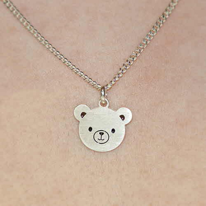 르클레보 아기곰돌이 미아방지 유아동 실버목걸이/SN9372