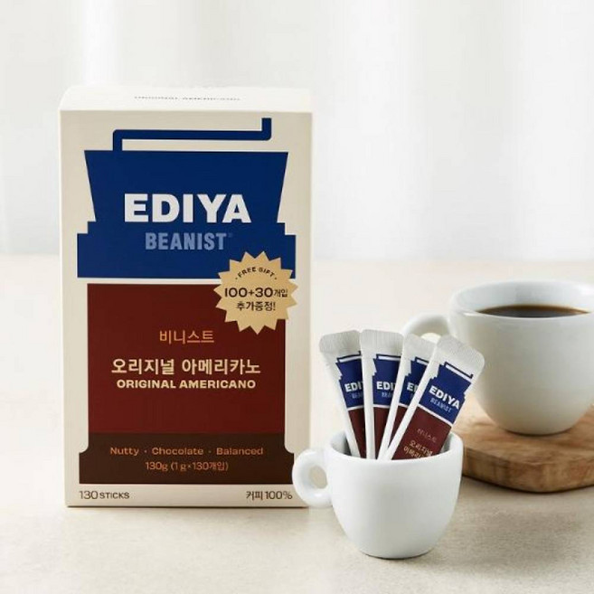 이디야 비니스트 오리지날 아메리카노 1.0gx 100plus30T, 1개, 130개입