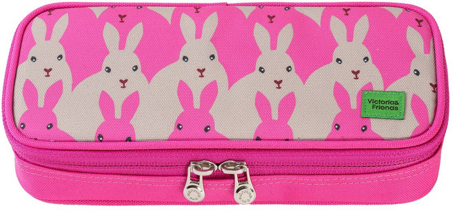 빅토리아앤프렌즈 롱플랩 필통 콤비 펜케이스, 콤비 핑크