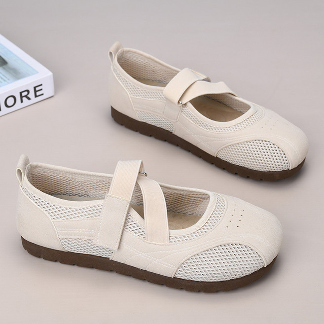 JLVJ 여성 메리제인 운동화 통기성 여름 스니커즈 캐주얼 슈즈