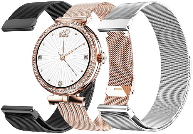 와피크 스마트워치 메탈 스트랩 시계줄 22mm, 실버