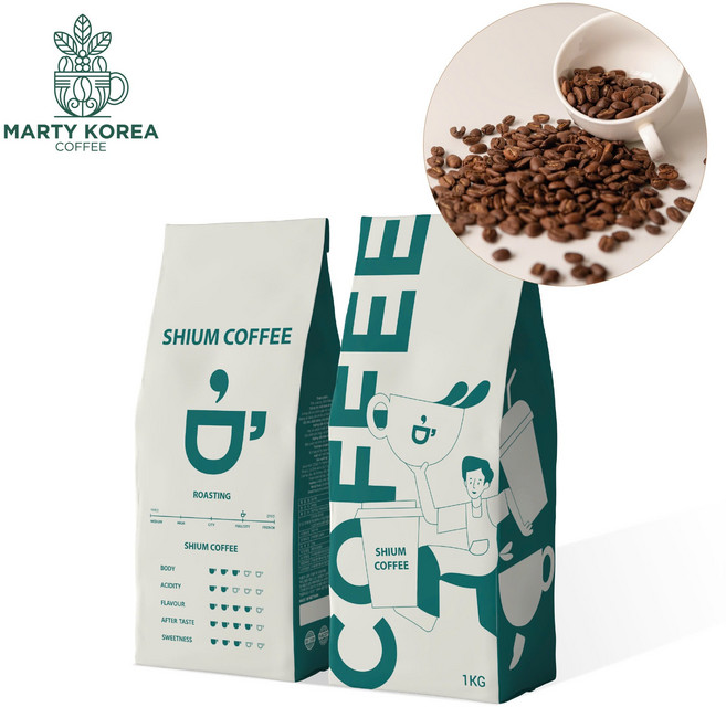 쉼 원두 커피 최고등급 레드 타이거 G1 플러스 로부스타, 1kg, 2개, 홀빈(분쇄안함)