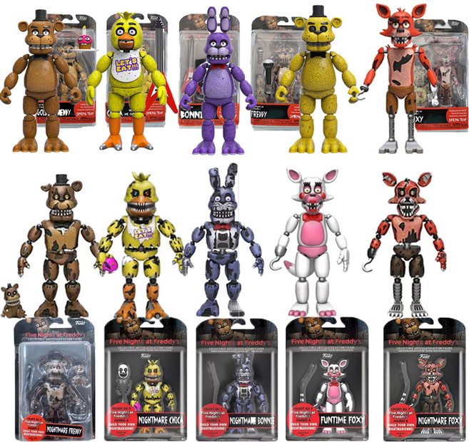 국내출고 프레디의 피자가게 피규어 캐릭터 장난감 Five Nights at Freddy's 프레디 치카 폭시 KC인증, 나이트메어펀타임폭시, 1개