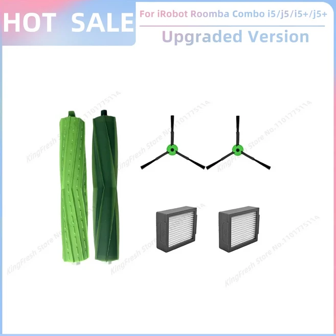 iRobot Roomba Combo j5 Plus 교체용 예비 부품 롤러 사이드 브러시 Hepa 필터 먼지 가방, 24 SET R