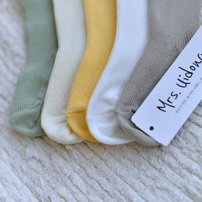 [출산백일선물] 우이동금손 포포 골지양말 5종세트 (선물포장)