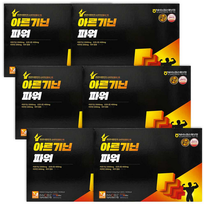 더존건강 아르기닌 파워 스틱 젤리형, 520g, 6개