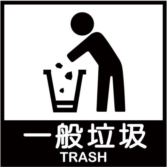 營業用貼紙 防水貼紙 廁所標語, 一般垃圾, 1個