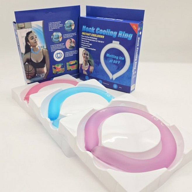 [emvolostar]목아이스팩 아이스 목쿨러 쿨넥밴드 넥쿨러, 블루+핑크, 1개