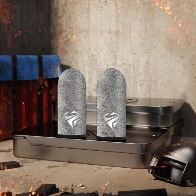 超薄透氣手機遊戲指套 靈敏觸控防滑耐磨 提升遊戲體驗必備配件, S5【銀色+1個磨砂銀金屬盒】1對裝, 1個