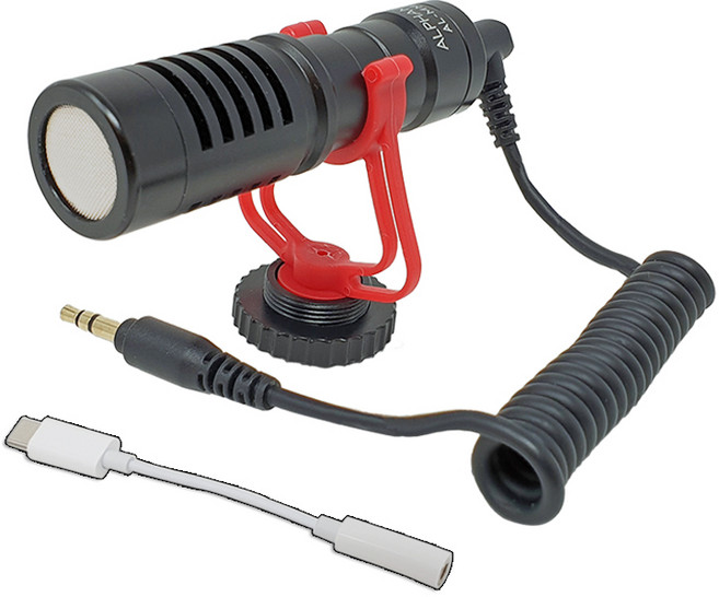 알파믹 MM1 C타입 지향성 콘덴서 마이크 브이로그 유튜브 윈드실드 포함, 단일수량