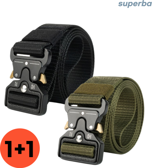 슈페르바 아웃도어 코브라 택티컬 전술 벨트 허리띠 1+1, 블랙+아미그린, 1개