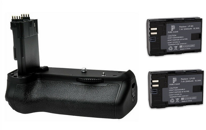 캐논 BG-E14 호환 배터리그립+LP-E6 호환배터리 2개 EOS 90D 80D 70D, BG-E14 호환그립+LP-E6 호환배터리 2개, 1개