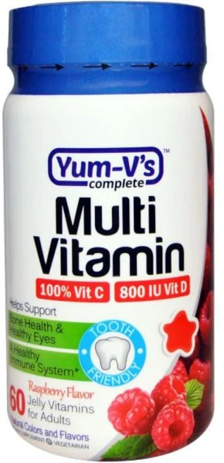얌 브이 컴플리트 멀티 비타민 60 젤리 라즈베리 맛, Yum-V 얌 브이의 컴플리트 멀티 비타민 60 젤리, 1개, 60정 - 쿠팡