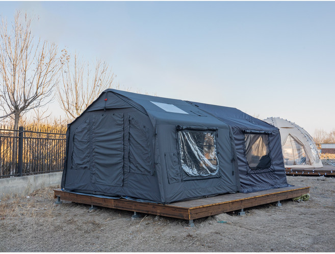 [ 당일배송 1년 AS ] OKI 8+8 에어텐트 에어쉘터 면텐트 쉘터 도킹 확장 연결 가능, 8+8 에어텐트+에어쉘터, 블랙코요테, 5~10인용