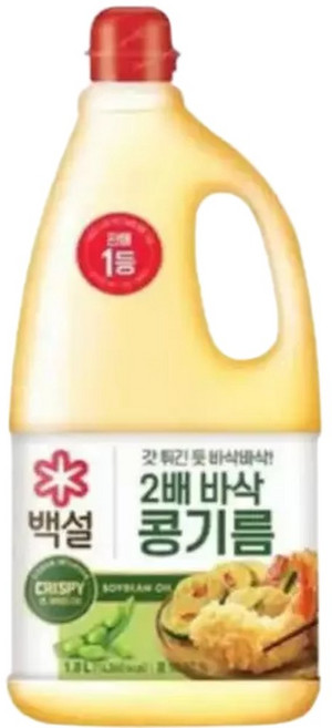 백설 2배바삭 콩기름 1.8L×2개/, 백설 2배바삭 콩기름 1.8L 2개/
