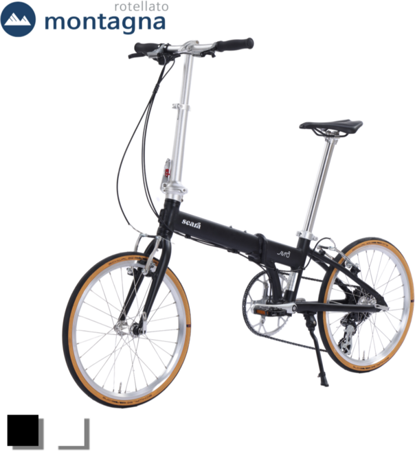 몬타그나 접이식 자전거 미니벨로 20인치 8단 슈발베 타이어 AVF8 CVF8, 매트블랙, 1개