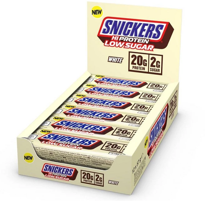 스니커즈 하이프로틴 로우슈거 화이트 초코바 57g x 12개 1박스, 스니커즈 하이 프로틴 바 로우 슈가 단백질바 화이트 초 - 쿠팡