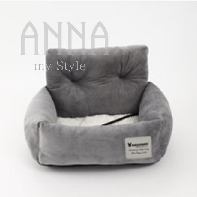 안나네 강아지 차량용 사각 카시트/이동가방 흔들림 방물 카시트 고정벨트 반려동, 1개, 그레이