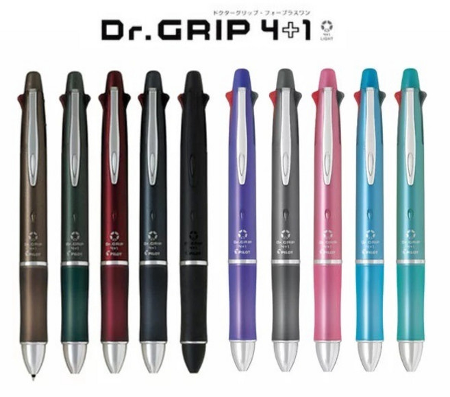 PILOT 百樂 PBKHDF-1SEF 健握筆 4合1多功能筆 (0.5mm) (Dr.GRIP) - 舒適握感 多色選擇 書寫流暢, 1個, 冰藍 IL, 冰藍 IL