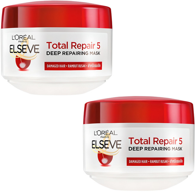 로레알파리 토탈 리페어 5 리페어링 헤어마스크, 2개, 200ml