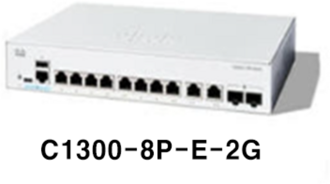 시스코 C1300-8P-E-2G POE8포트 광2SFP포트 스위치허브 CBS350-8P-E-2G 후속모델, 1개