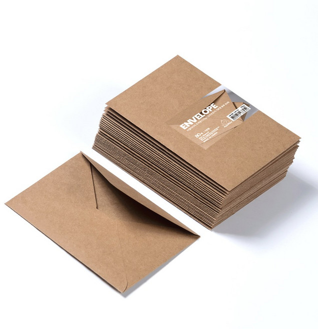 PaperPhant 하이퀄리티지 두꺼운(175g) 크라프트지 가로형 봉투, 80매