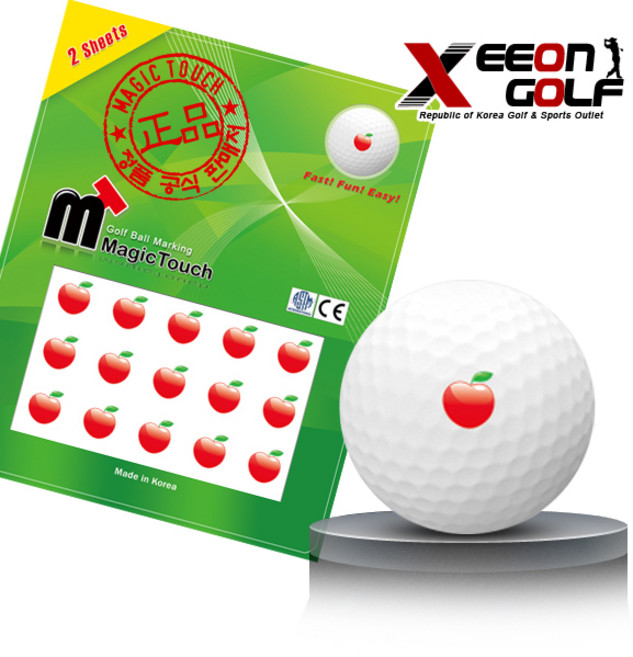 [KAXIYA] 골프공 전사스티커 사과 디자인 매직터치, 1개