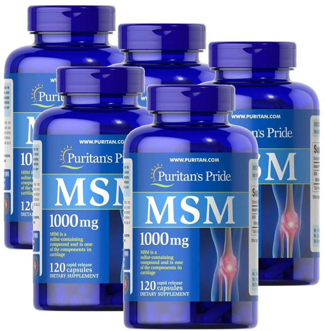 퓨리탄스프라이드 엠에스엠 1000mg 캡슐 Puritans Pride MSM, 5개, 120정