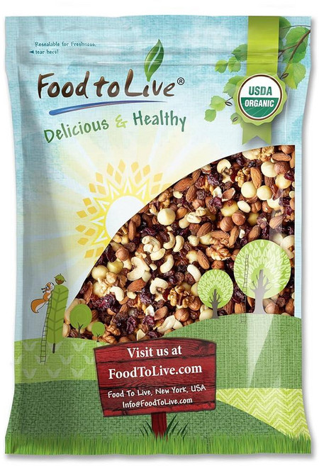 The Magnificent Seven Mix 1.8kg(4파운드) — 아몬드 캐슈 헤이즐넛 마카다미아 호두 크랜베리 건포도를 포함한 생 유기농 견과류 및 베리., The Magnificent Seven Mix, 1.8