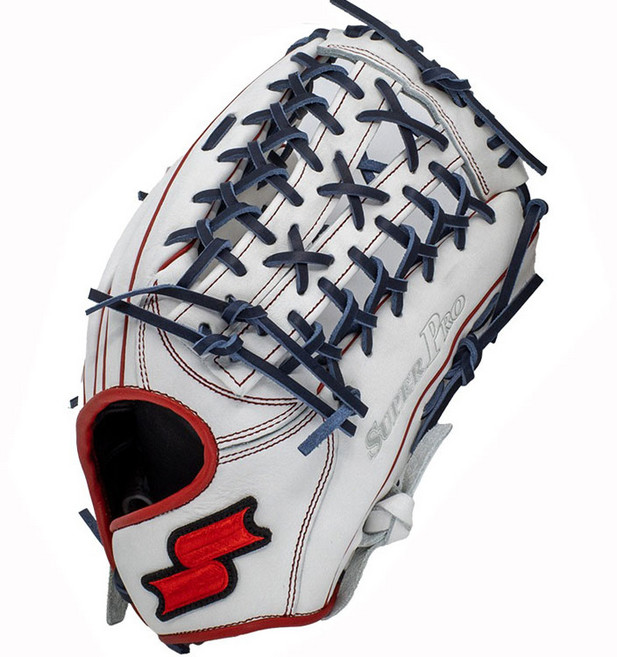 [Z0402] SSK SUPER PRO 외야 (백색) 13인치, 우투(왼손 착용), 백색, 1개