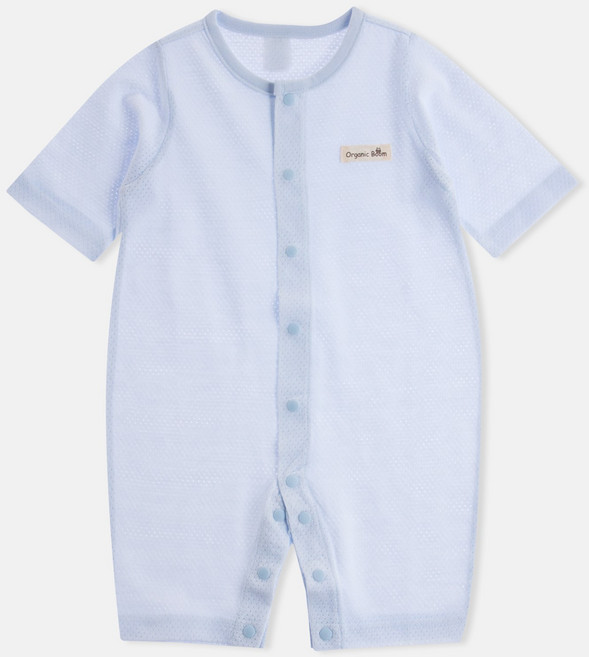 오가닉붐 유아용 매쉬 자카드 칠부 우주복