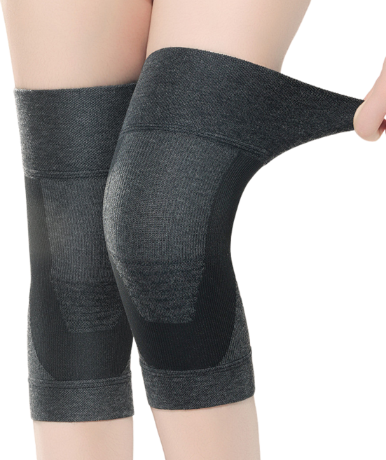 기능성 무릎보호대 통기 압박밴드 압박스타킹 좌우 착용 관절보호대 보온 고탄력 논슬립 무릎아대, 블랙, 2개