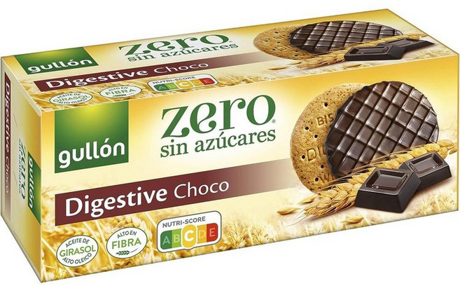 스페인 구욘 Gullón 제로슈가 다이제스티브 통밀 초콜릿 커버드 비스킷, 10개, 270g