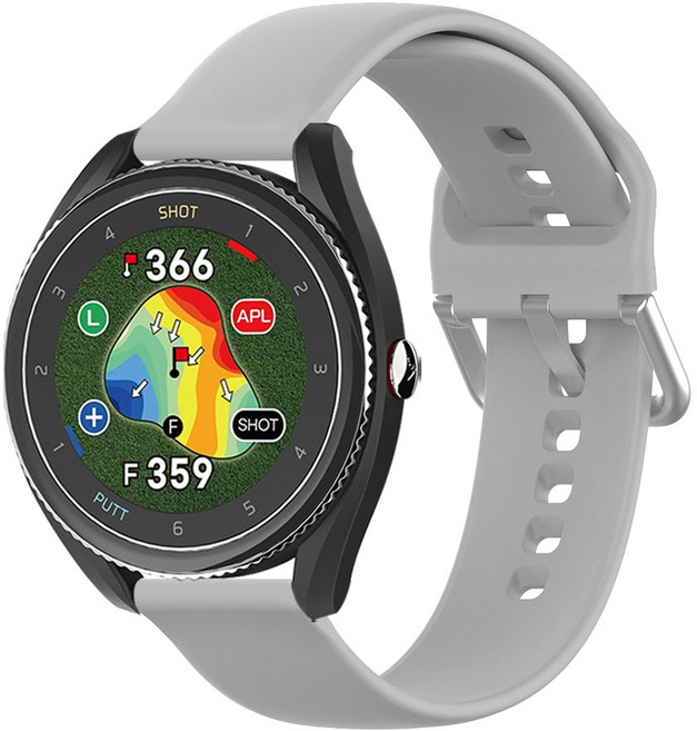 스페이스쉴드 보이스캐디 VOICE CADDIE T9 45mm 호환 20mm 스트랩 베이직 실리콘 밴드, 그레이L