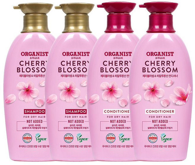 오가니스트 체리블라썸 샴푸 500ml + 컨디셔너 500ml, 2세트