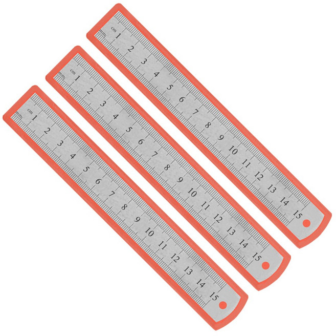스텐 직자 철자 150mm 철자 스틸자 A타입 15cm, 실버, 3개