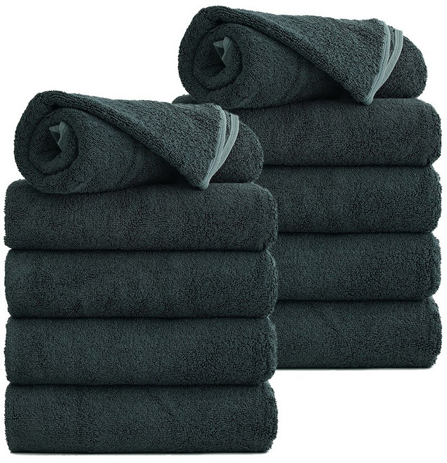 타월톡톡 국내생산 무형광 뱀부얀 항균 호텔수건 고급타올 200g, 10개, 그레이