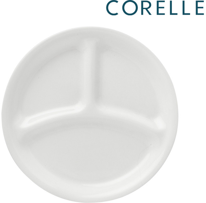코렐 화이트 무지 삼절 나눔 접시, 1개